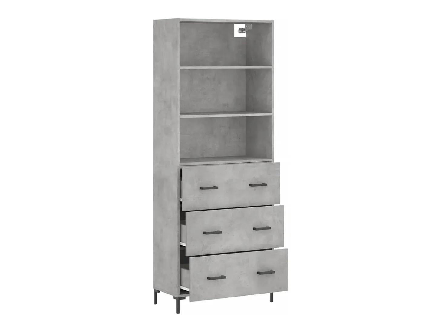 Aparador buffet cómoda mueble mueble de almacenaje organizador cocina salón salón alto 69,5 x 34 x 180 cm madera contrachapada gris 02_0034619