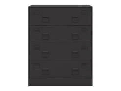 Aparador buffet cómoda mueble almacenaje organizador cocina salón salón 67 x 39 x 83 cm acero negro 02_0036015