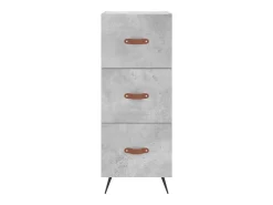 Aparador buffet cómoda mueble mueble de almacenamiento organizador cocina salón salón alto 34,5 x 34 x 180 cm madera contrachapada gris 02_0034288
