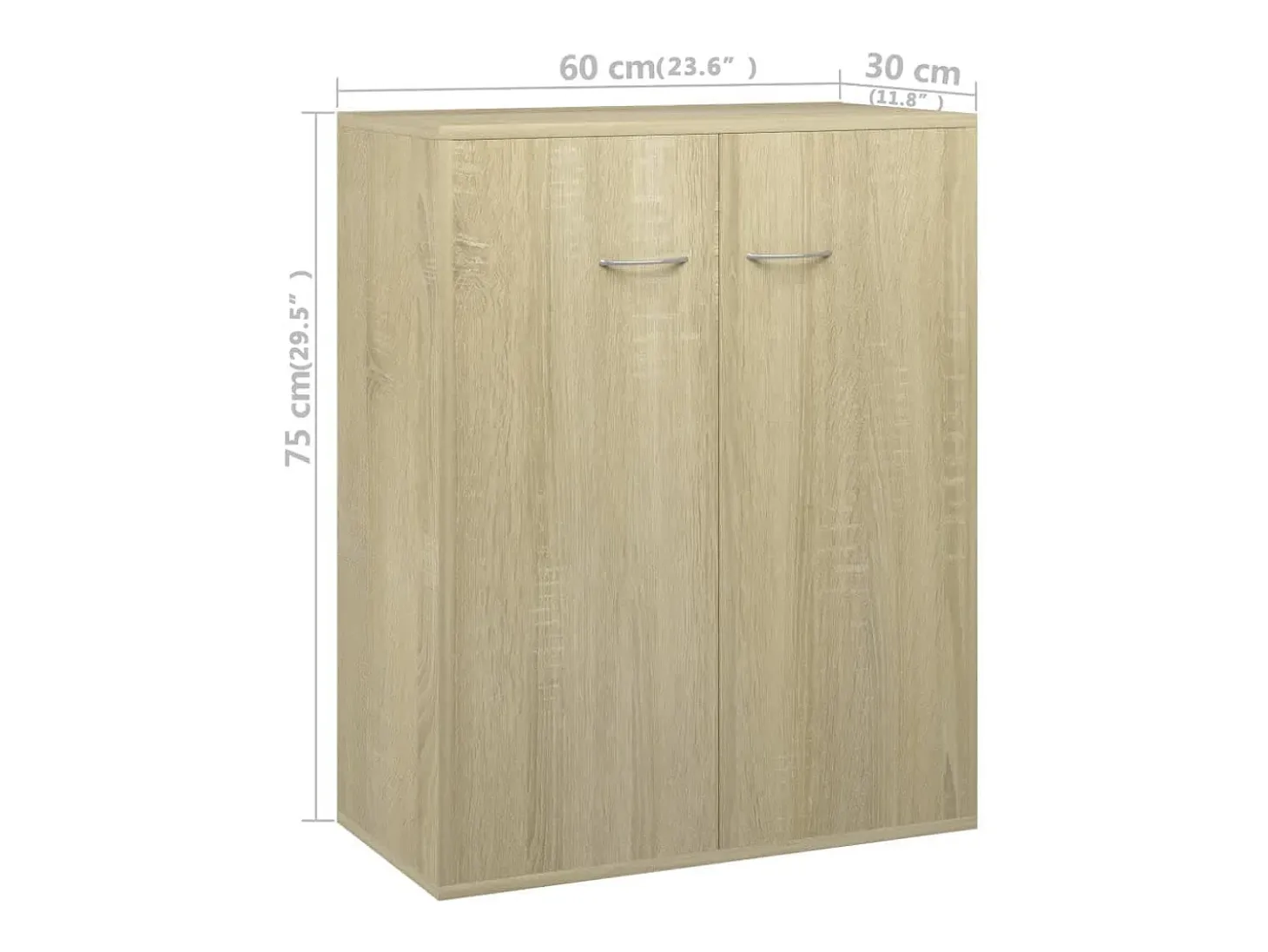 Aparador buffet cómoda mueble almacenaje organizador cocina salón salón Sonoma 60 x 30 x 75 cm madera contrachapada marrón 02_0031588