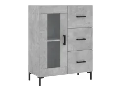 Aparador buffet cómoda mueble mueble de almacenaje organizador cocina salón salón alto 69,5 x 34 x 180 cm madera contrachapada gris 02_0034659