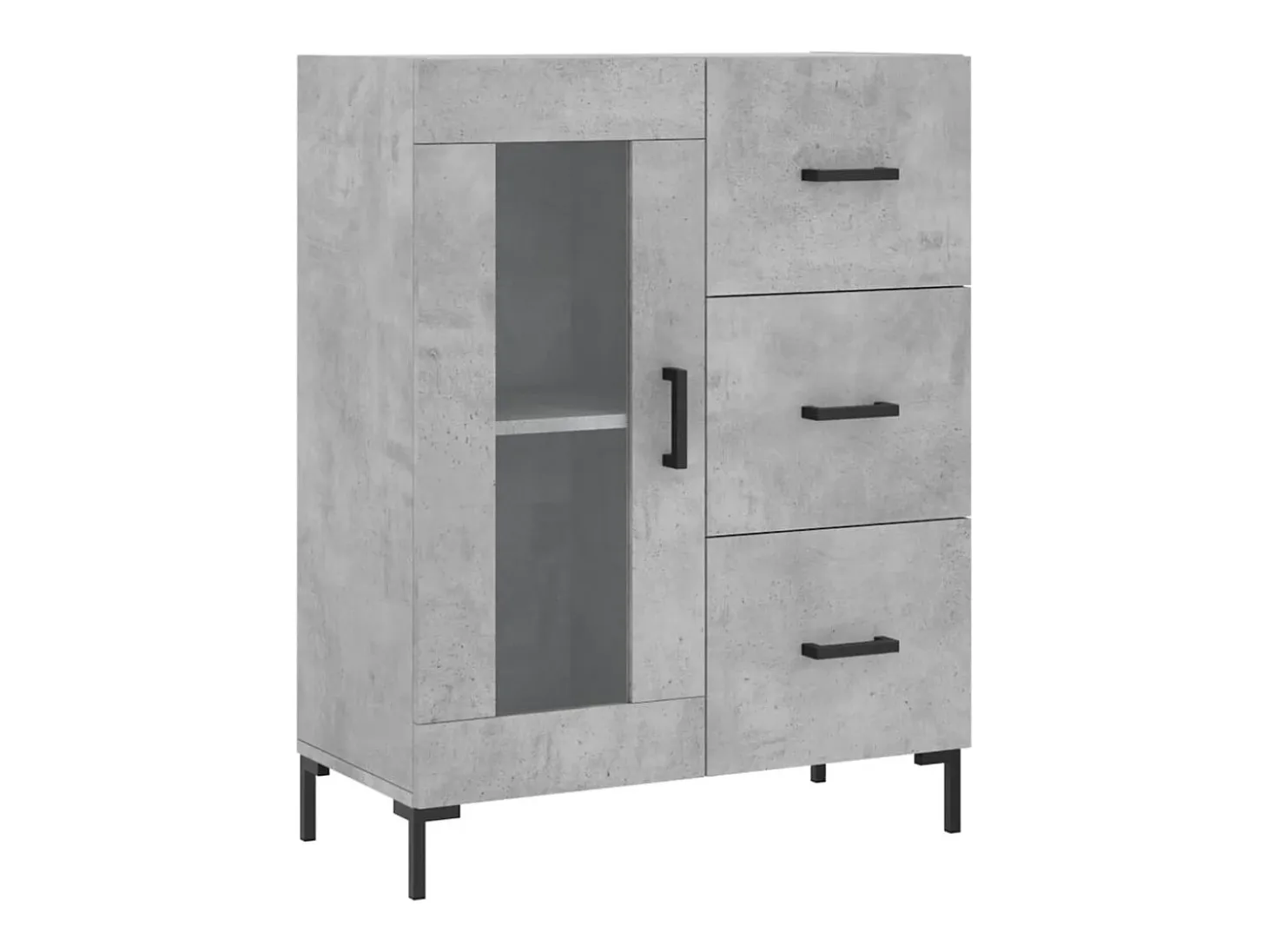 Aparador buffet cómoda mueble mueble de almacenaje organizador cocina salón salón alto 69,5 x 34 x 180 cm madera contrachapada gris 02_0034659