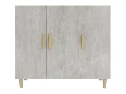 Aparador buffet cómoda mueble mueble de almacenaje organizador cocina salón salón 90 x 34 x 80 cm madera contrachapada gris 02_0032118
