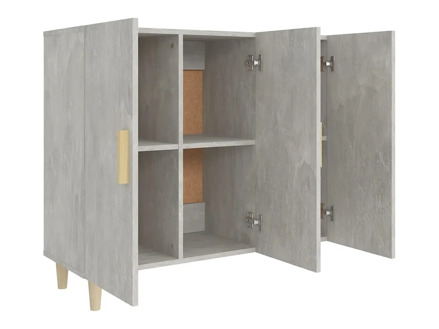Aparador buffet cómoda mueble mueble de almacenaje organizador cocina salón salón 90 x 34 x 80 cm madera contrachapada gris 02_0032118