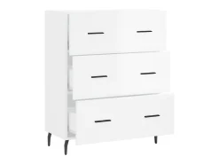 Aparador buffet cómoda mueble mueble de almacenaje organizador cocina salón brillante 69,5 x 34 x 90 cm madera contrachapada blanco 02_0030688