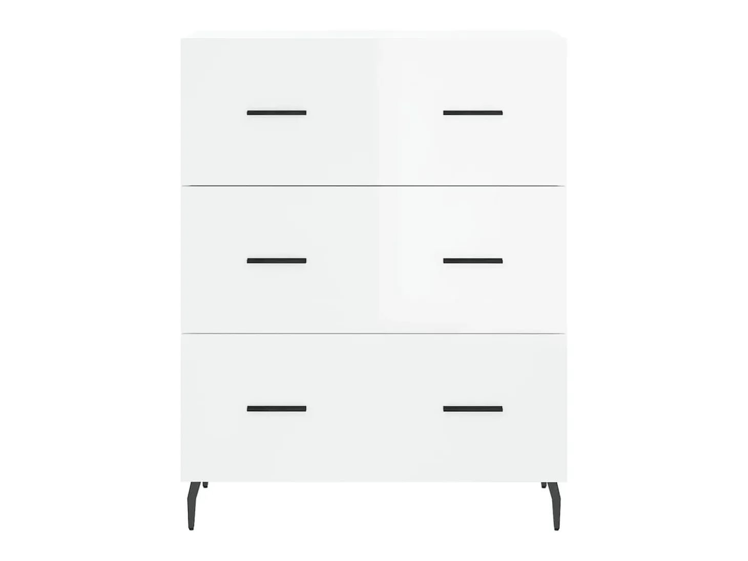 Aparador buffet cómoda mueble mueble de almacenaje organizador cocina salón brillante 69,5 x 34 x 90 cm madera contrachapada blanco 02_0030688