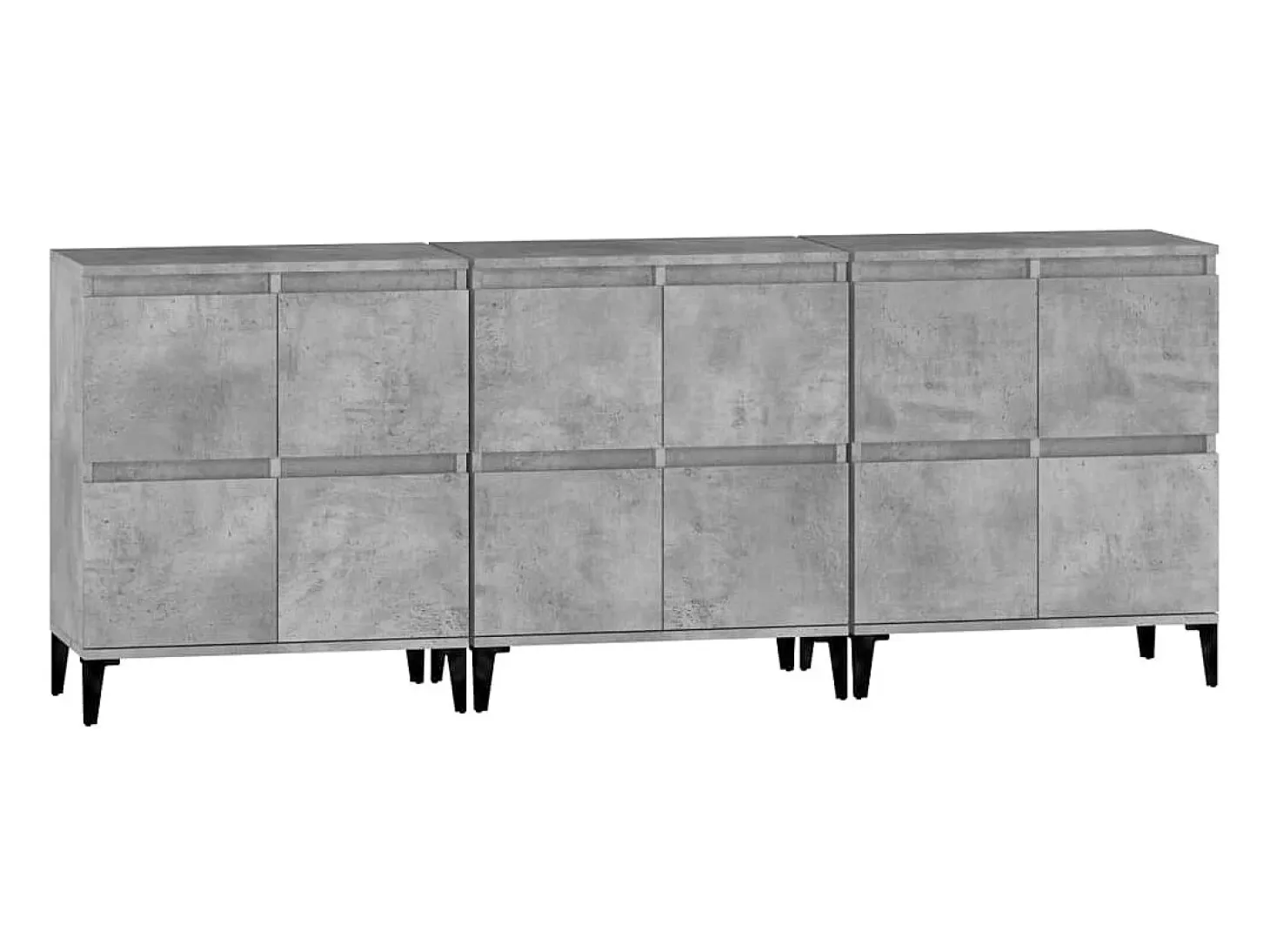 Aparador buffet cómoda mueble unidad de almacenamiento organizador cocina salón salón 3 piezas 60 x 35 x 70 cm madera contrachapada gris 02_0037117