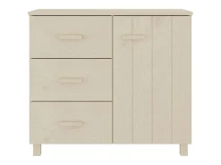 Aparador buffet cómoda mueble mueble de almacenaje organizador cocina salón salón 90 x 40 x 80 cm madera maciza de pino marrón 02_0032181