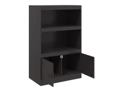 Aparador buffet cómoda mueble almacenaje organizador cocina salón salón 67 x 39 x 107 cm acero negro 02_0036010