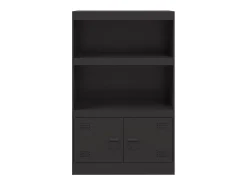 Aparador buffet cómoda mueble almacenaje organizador cocina salón salón 67 x 39 x 107 cm acero negro 02_0036010