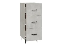 Aparador buffet cómoda mueble mueble de almacenaje organizador cocina salón salón 34,5 x 34 x 90 cm madera contrachapada gris 02_0031901