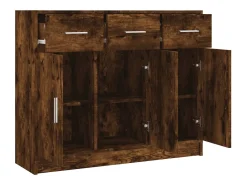 Aparador buffet cómoda mueble mueble de almacenaje organizador cocina salón salón 91 x 28 x 75 cm madera contrachapada marrón 02_0031131