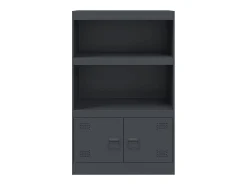 Aparador buffet cómoda mueble mueble de almacenaje organizador cocina salón salón 67 x 39 x 107 cm acero antracita 02_0029697