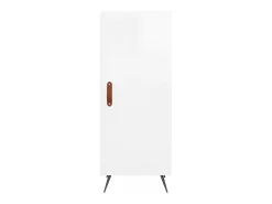 Aparador buffet cómoda mueble mueble de almacenaje organizador cocina salón brillante 34,5 x 34 x 90 cm madera contrachapada blanco 02_0030635
