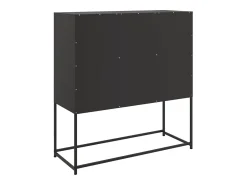 Aparador buffet cómoda mueble almacenaje organizador cocina salón salón 100,5 x 39 x 107 cm acero negro 02_0035779