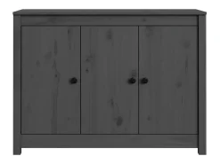 Aparador buffet cómoda mueble almacenaje organizador cocina salón salón 100 x 35 x 74 cm madera maciza de pino gris 02_0031763
