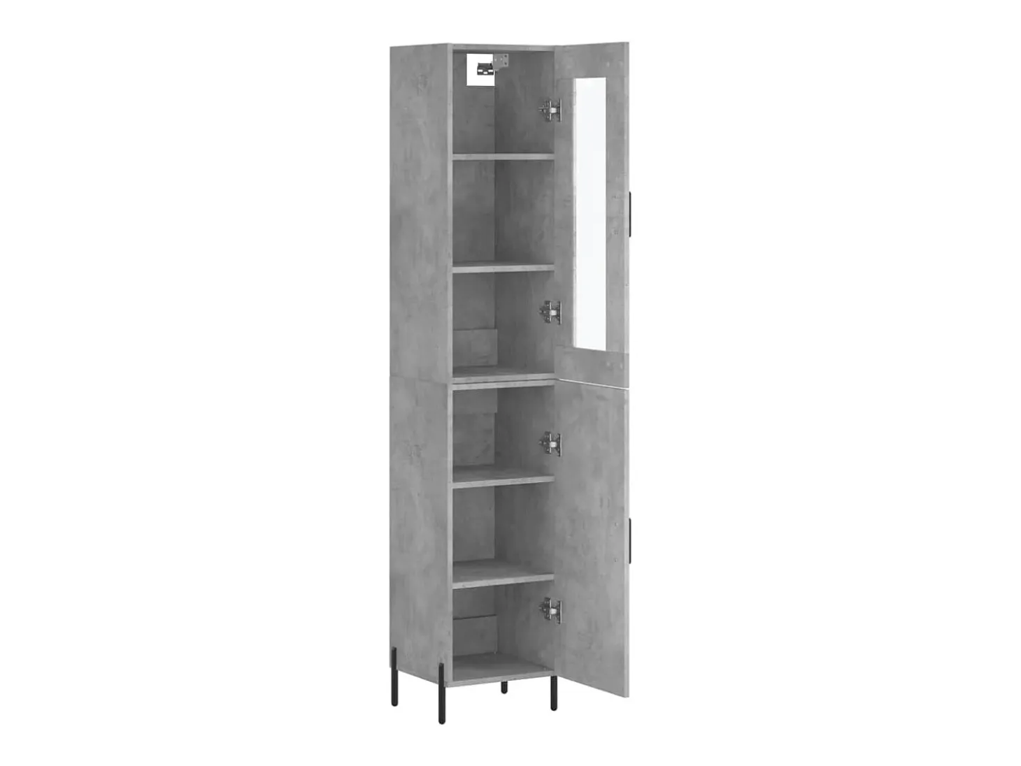 Aparador buffet cómoda mueble mueble de almacenamiento organizador cocina salón salón alto 34,5 x 34 x 180 cm madera contrachapada gris 02_0034322