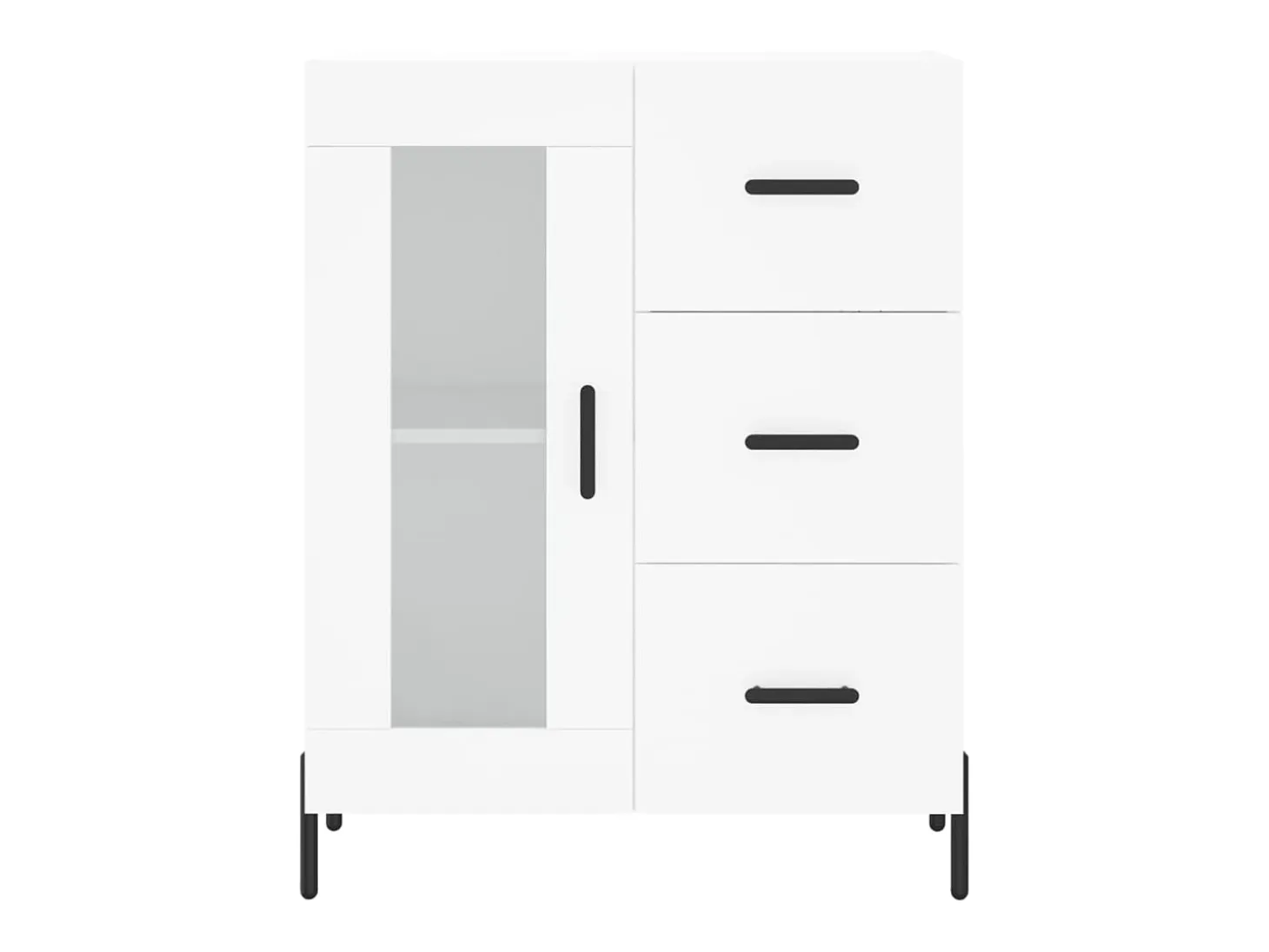 Aparador buffet cómoda mueble mueble de almacenamiento organizador cocina salón salón alto 69,5 x 34 x 180 cm madera contrachapada blanco 02_0032618