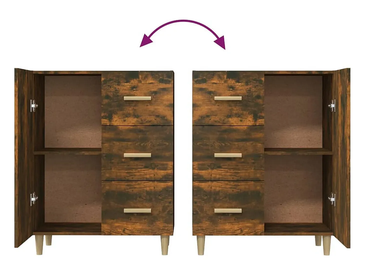 Aparador buffet cómoda mueble almacenaje organizador cocina salón salón 69,5 x 34 x 90 cm madera contrachapada marrón 02_0031043