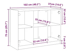 Aparador buffet cómoda mueble mueble de almacenaje organizador cocina salón salón madera vieja 102 x 37 x 75,5 cm madera contrachapada marrón 02_0036598