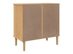 Aparador buffet cómoda mueble mueble de almacenamiento organizador cocina salón salón aspecto ratán 80 x 40 x 80 cm madera maciza de pino marrón 02_0036233