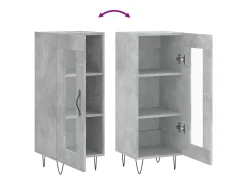 Aparador buffet cómoda mueble mueble de almacenaje organizador cocina salón salón 34,5 x 34 x 90 cm madera contrachapada gris 02_0031906