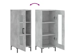 Aparador buffet cómoda mueble mueble de almacenamiento organizador cocina salón salón 34,5 x 34 x 90 cm madera contrachapada gris 02_0031905