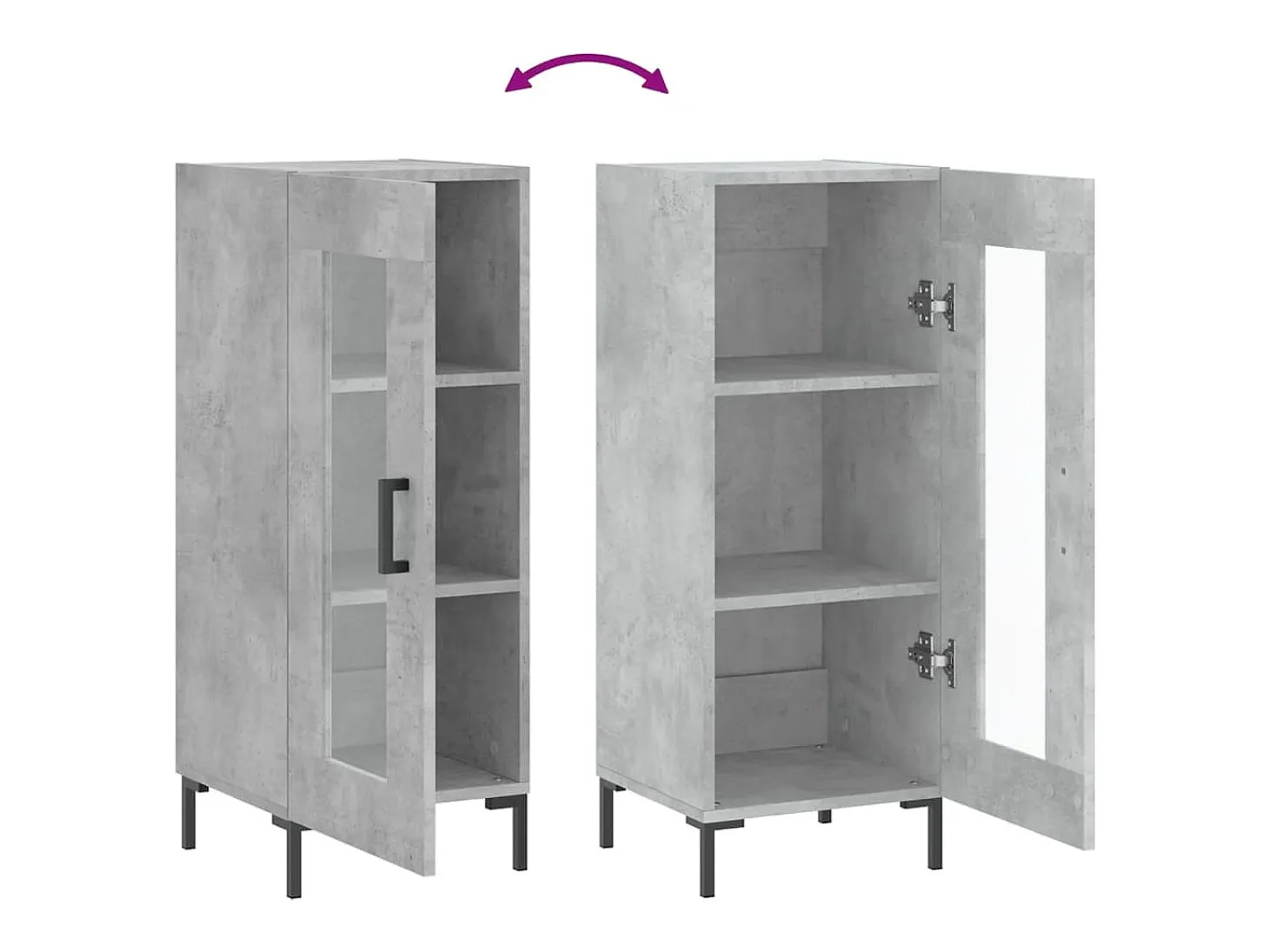 Aparador buffet cómoda mueble mueble de almacenamiento organizador cocina salón salón 34,5 x 34 x 90 cm madera contrachapada gris 02_0031905