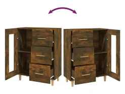 Aparador buffet cómoda mueble mueble de almacenaje organizador cocina salón salón 69,5 x 34 x 90 cm madera contrachapada marrón 02_0031026