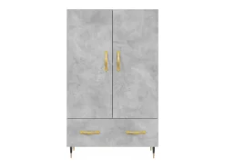 Aparador buffet cómoda mueble mueble de almacenaje organizador cocina salón salón alto 69,5 x 31 x 115 cm madera contrachapada gris 02_0034482