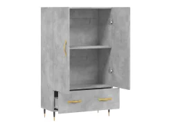 Aparador buffet cómoda mueble mueble de almacenaje organizador cocina salón salón alto 69,5 x 31 x 115 cm madera contrachapada gris 02_0034482