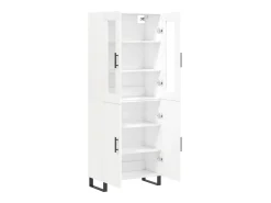 Aparador buffet cómoda mueble mueble de almacenaje organizador cocina salón salón alto 69,5 x 34 x 180 cm madera contrachapada blanco 02_0032688