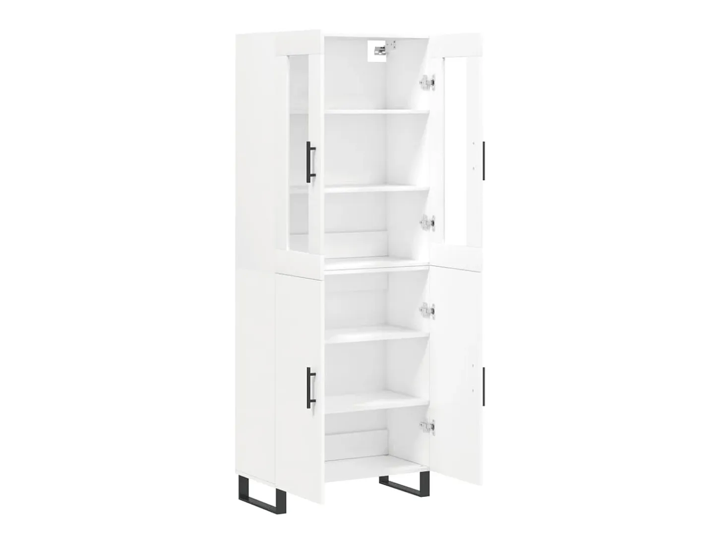 Aparador buffet cómoda mueble mueble de almacenaje organizador cocina salón salón alto 69,5 x 34 x 180 cm madera contrachapada blanco 02_0032688