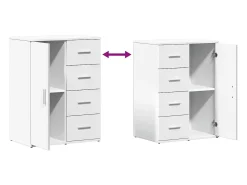 Aparador buffet cómoda mueble almacenaje organizador cocina salón salón 59 x 39 x 80 cm madera contrachapada blanco 02_0030326