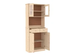 Aparador buffet cómoda mueble almacenaje organizador cocina salón salón ALTA 77 x 35 x 188 cm madera maciza de pino marrón 02_0029675