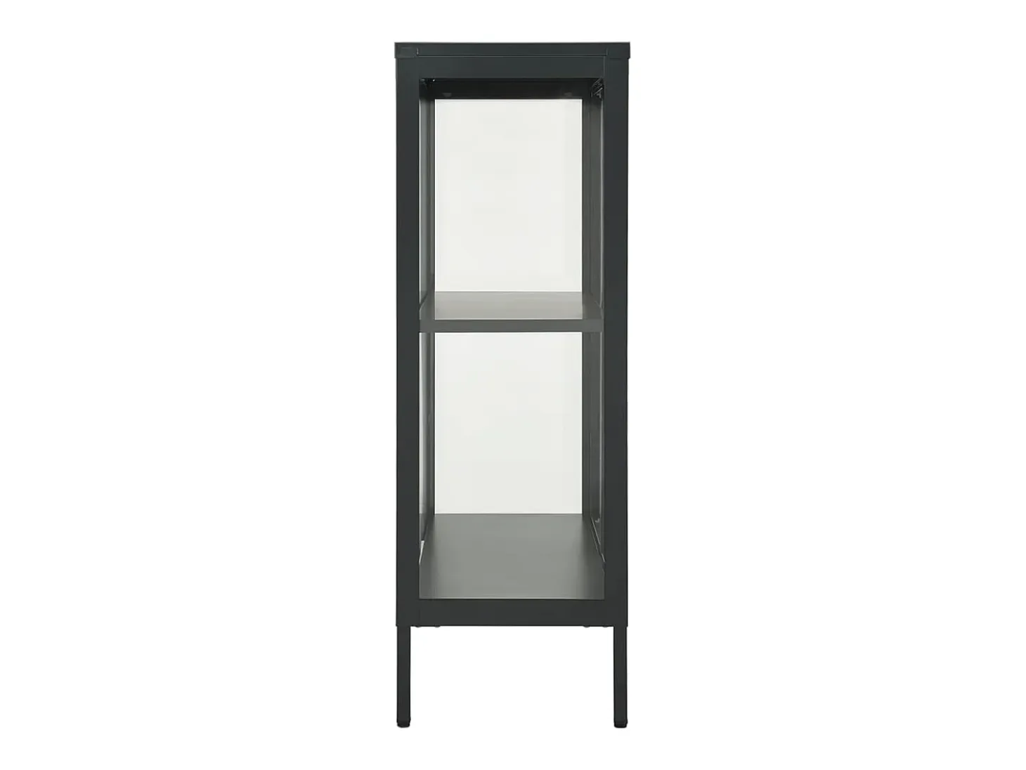 Aparador buffet cómoda mueble mueble almacenaje organizador cocina salón salón 75 x 35 x 105 cm acero y cristal antracita 02_0029710
