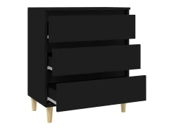 Aparador buffet cómoda mueble almacenaje organizador cocina salón salón 60 x 35 x 70 cm madera contrachapada negra 02_0035986