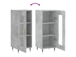 Aparador buffet cómoda mueble mueble de almacenaje organizador cocina salón salón 34,5 x 34 x 90 cm madera contrachapada gris 02_0031888