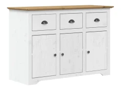 Aparador buffet cómoda mueble almacenaje organizador cocina salón BODO y 115,5 x 43 x 200,5 cm madera maciza de pino marrón 02_0030801