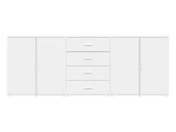 Aparador buffet cómoda mueble unidad de almacenamiento organizador cocina salón sala de estar 3 piezas madera contrachapada blanco 02_0037002