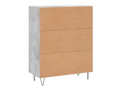 Aparador buffet cómoda mueble mueble de almacenaje organizador cocina salón salón 69,5 x 34 x 90 cm madera contrachapada gris 02_0032013