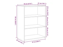 Aparador buffet cómoda mueble almacenaje organizador cocina salón salón 70 x 41 x 93 cm madera contrachapada negra 02_0036115