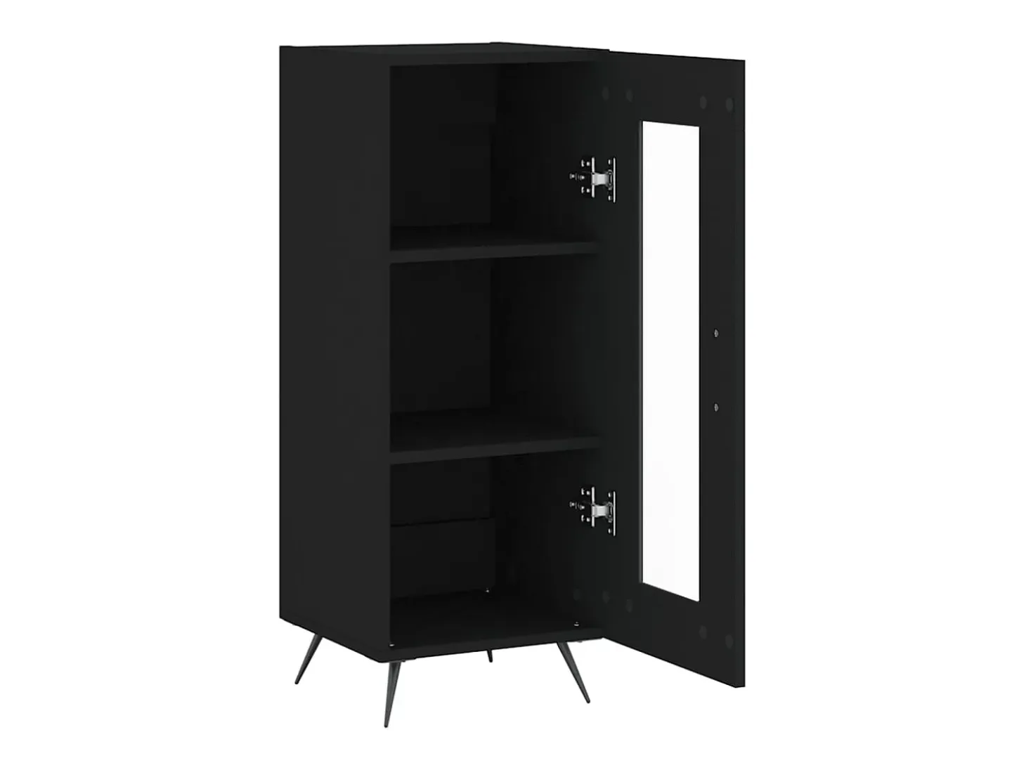 Aparador buffet cómoda mueble mueble de almacenaje organizador cocina salón salón 34,5 x 34 x 90 cm madera contrachapada negra 02_0035905