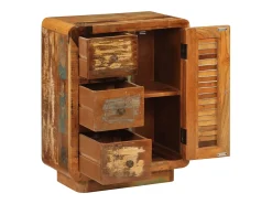 Aparador buffet cómoda mueble mueble organizador cocina salón salón con 3 cajones 55 x 30 x 70 cm madera maciza reciclada multicolor 02_0029736