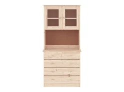 Aparador buffet cómoda mueble almacenaje organizador cocina salón salón ALTA 77 x 35 x 165 cm madera maciza de pino marrón 02_0029673