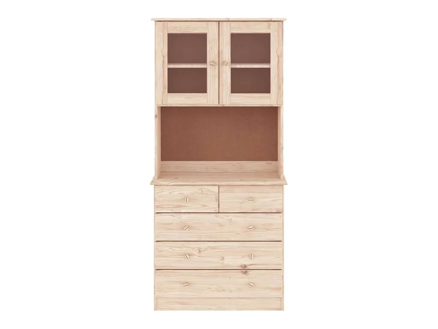 Aparador buffet cómoda mueble almacenaje organizador cocina salón salón ALTA 77 x 35 x 165 cm madera maciza de pino marrón 02_0029673
