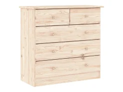 Aparador buffet cómoda mueble almacenaje organizador cocina salón salón ALTA 77 x 35 x 165 cm madera maciza de pino marrón 02_0029673