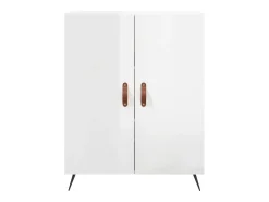 Aparador buffet cómoda mueble almacenaje organizador cocina salón brillante 69,5 x 34 x 90 cm madera contrachapada blanco 02_0030732