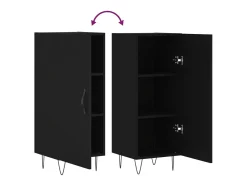 Aparador buffet cómoda mueble mueble de almacenaje organizador cocina salón salón 34,5 x 34 x 90 cm madera contrachapada negra 02_0035913