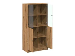 Aparador buffet cómoda mueble almacenaje organizador cocina salón salón alto con puertas hecho a mano madera contrachapada marrón 02_0032229
